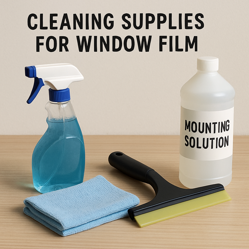 Cleaning supplies for window film