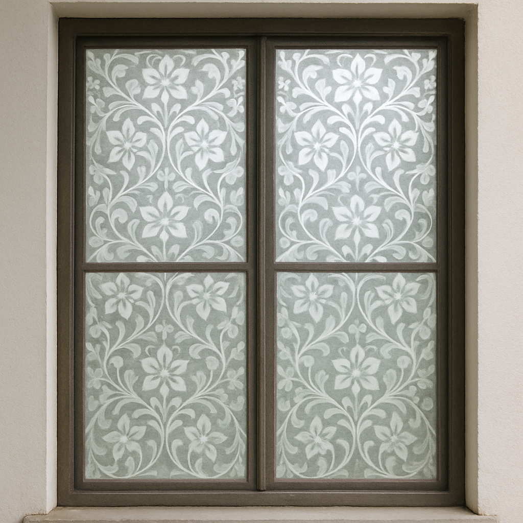 Window with decorative film
