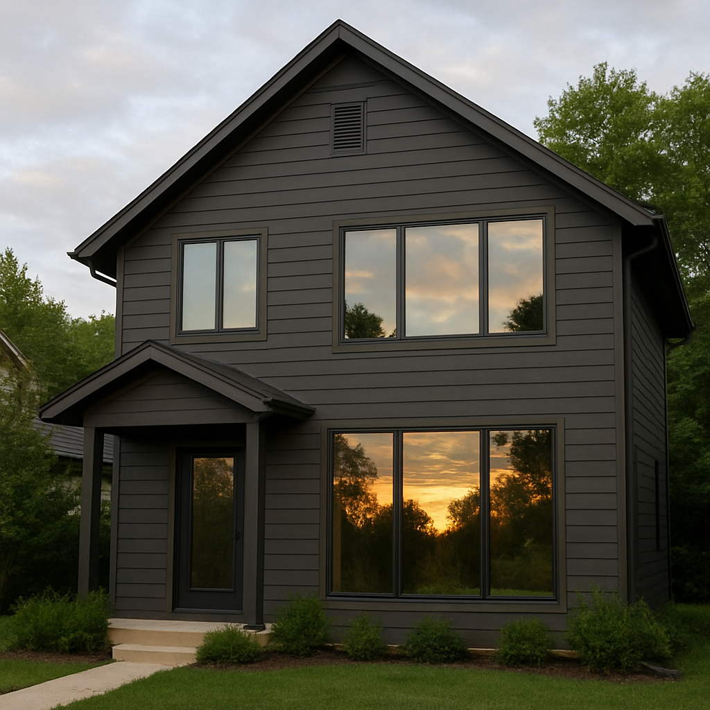 Home with reflective windows
