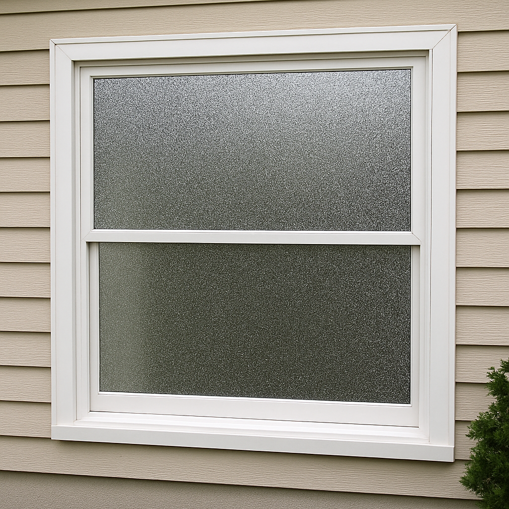 Example of privacy window film on a residential home