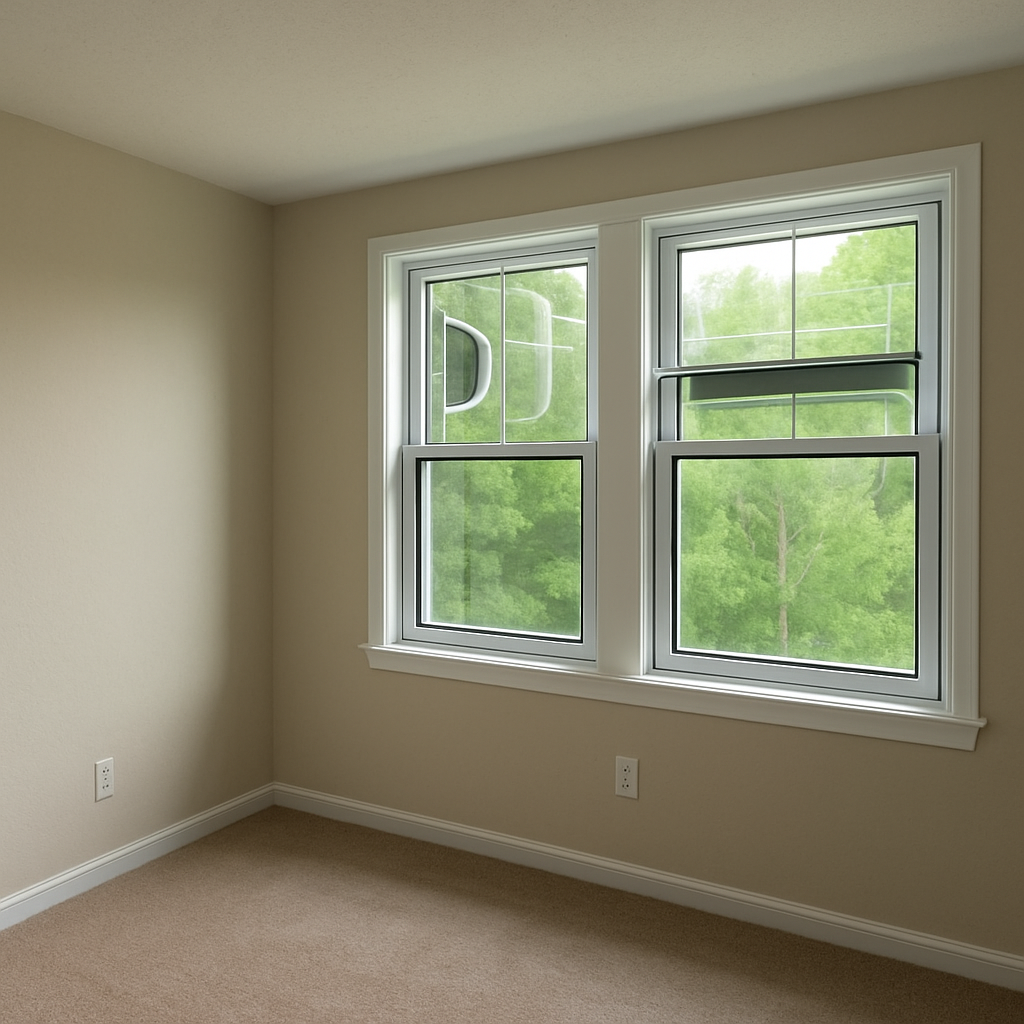 Room with energy-efficient windows