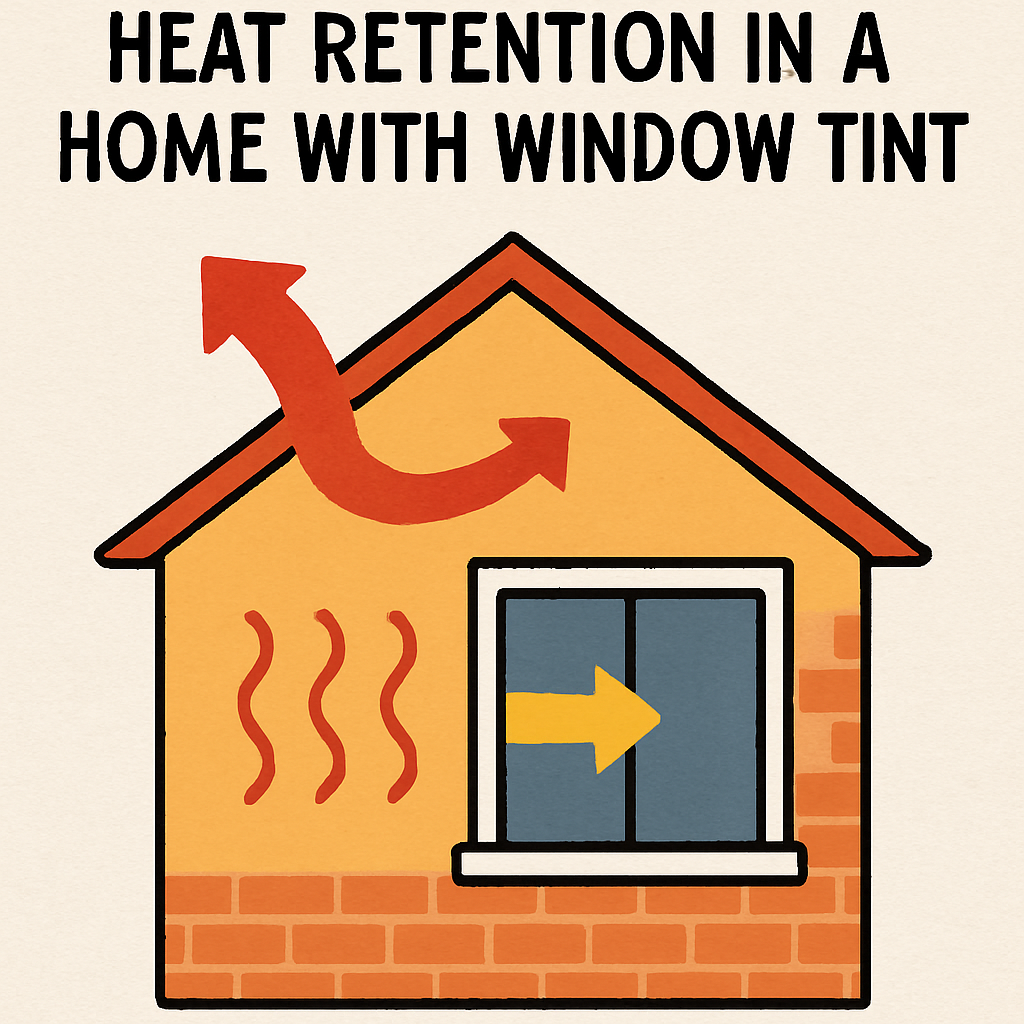 Illustration of heat retention in a home with window tint