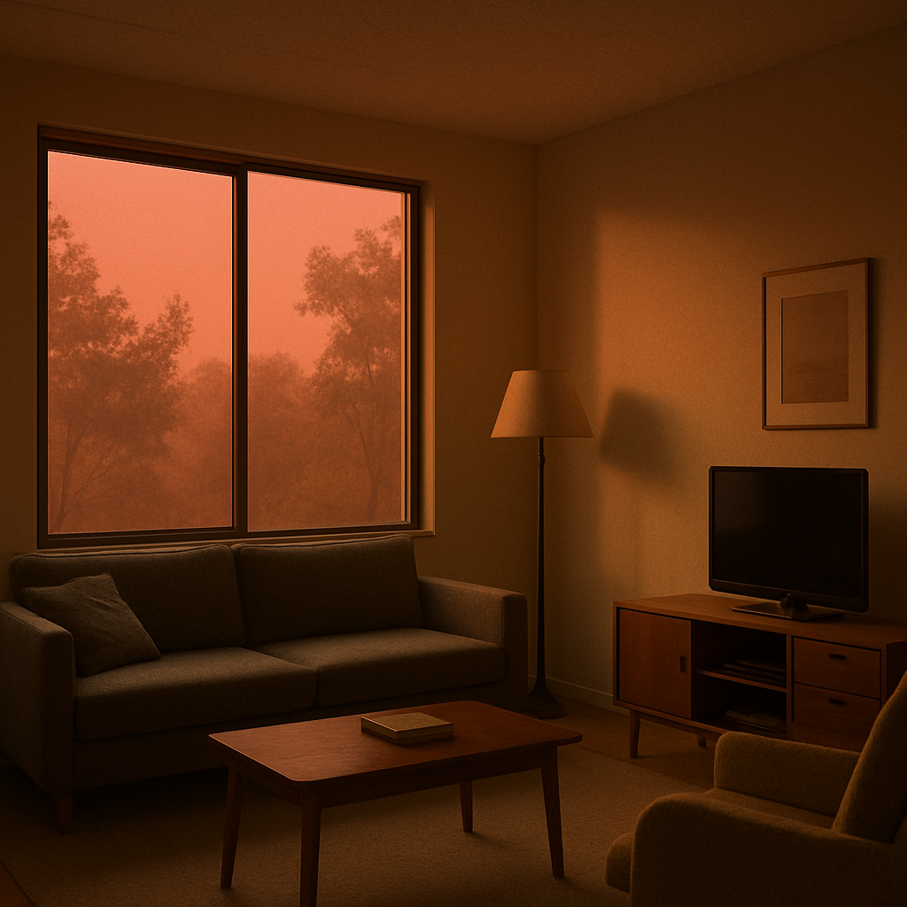 Living room with tinted windows