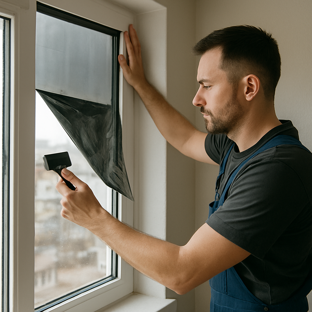 Professional installation of window film